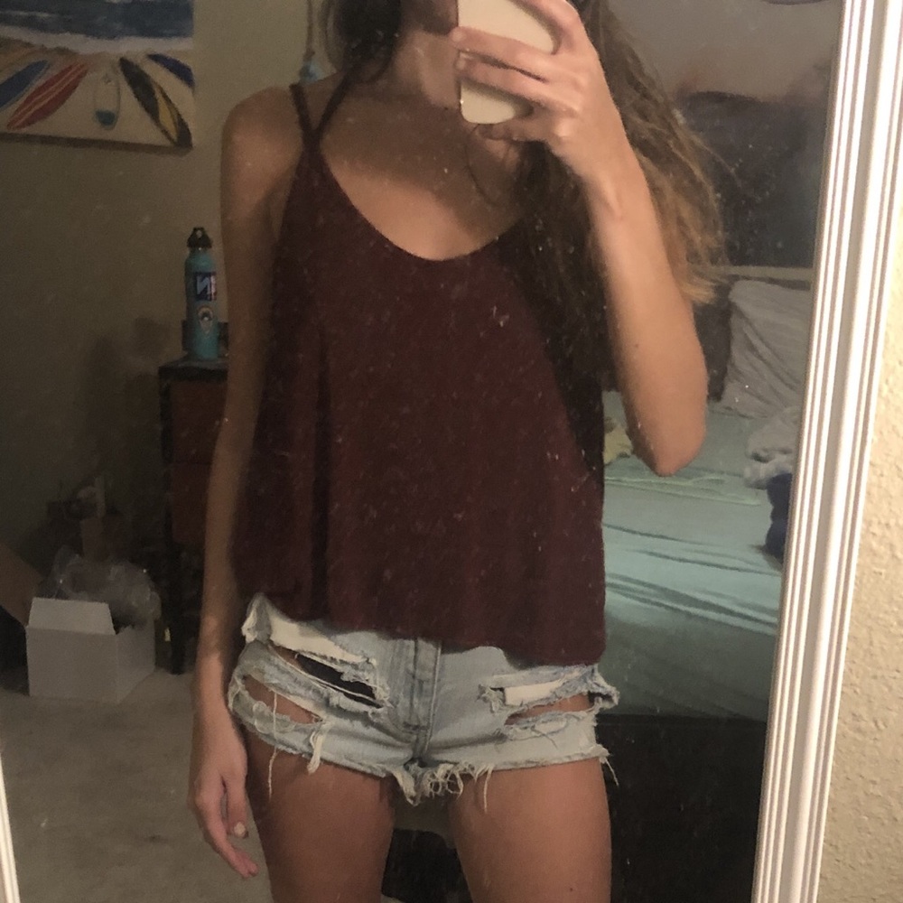 brandy melville maroon flow tank